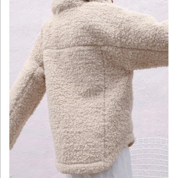 Cream Zip-Front Teddy Jacket - Picture 2 of 6